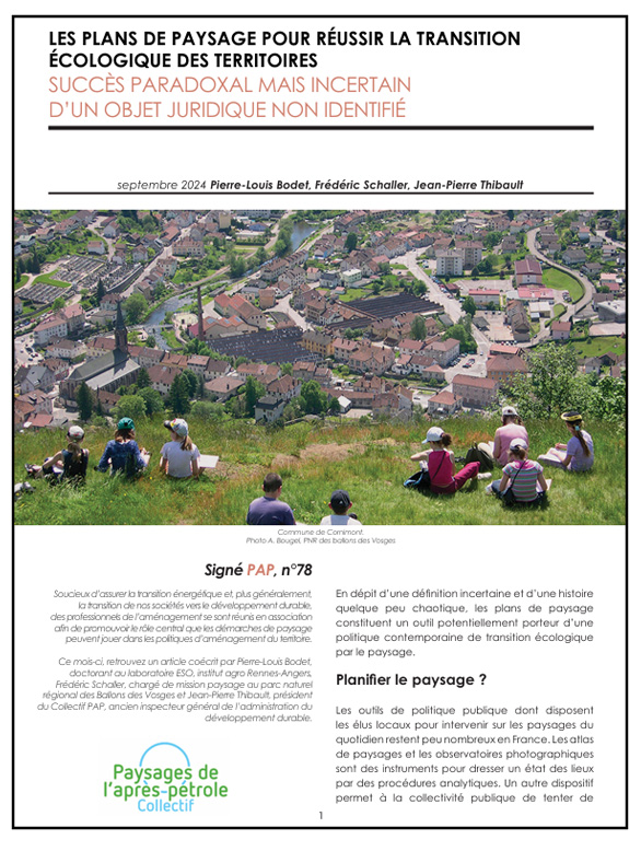 LES PLANS DE PAYSAGE POUR RÉUSSIR LA TRANSITION ÉCOLOGIQUE DES ...