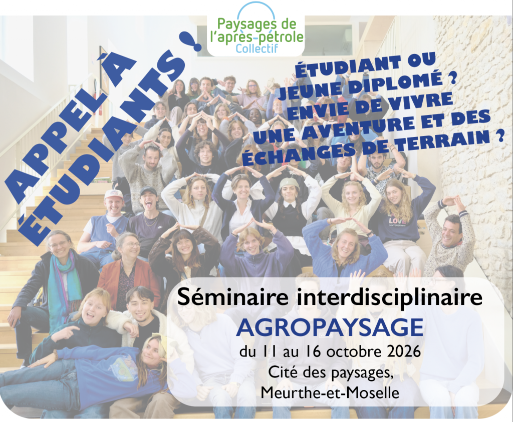 Candidatures pour séminaire interdisciplinaire Agropaysage
