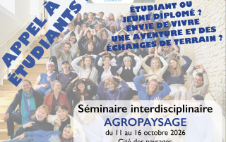 Candidatures pour séminaire interdisciplinaire Agropaysage